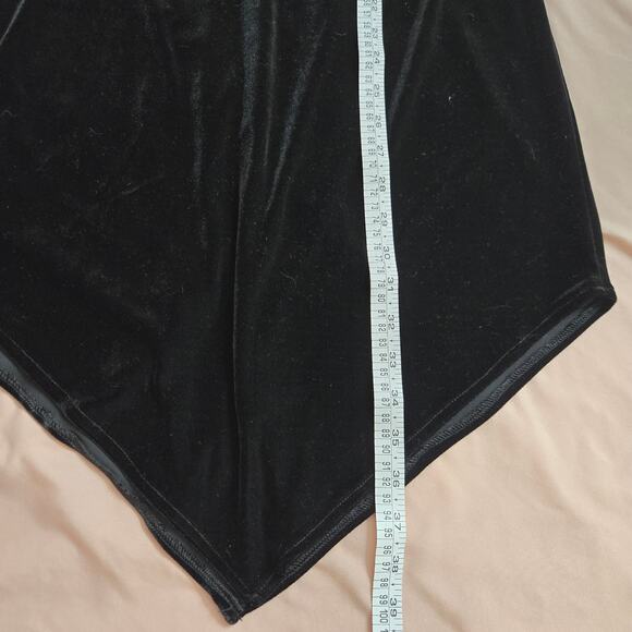 Stepping Out Vtg 90s Y2K Witchy Goth Fairy Velvet Feather Asymmetric Dress M - Picture 11 of 11